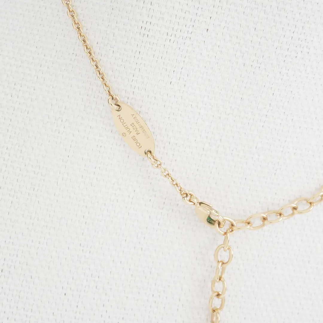 Louis Vuitton Essential V Gold Metal Necklace