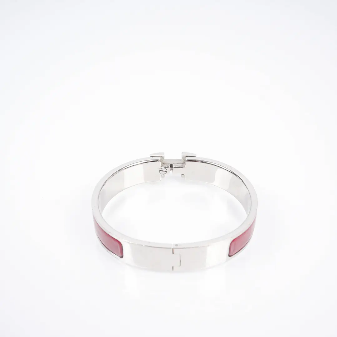 Hermes Clic H Red Enamel Palladium Plated Bracelet