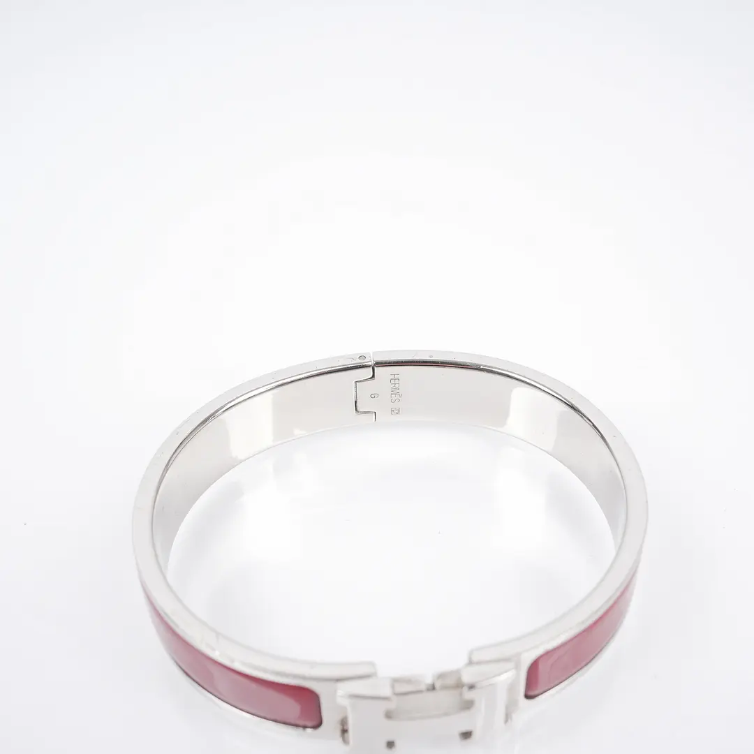 Hermes Clic H Red Enamel Palladium Plated Bracelet