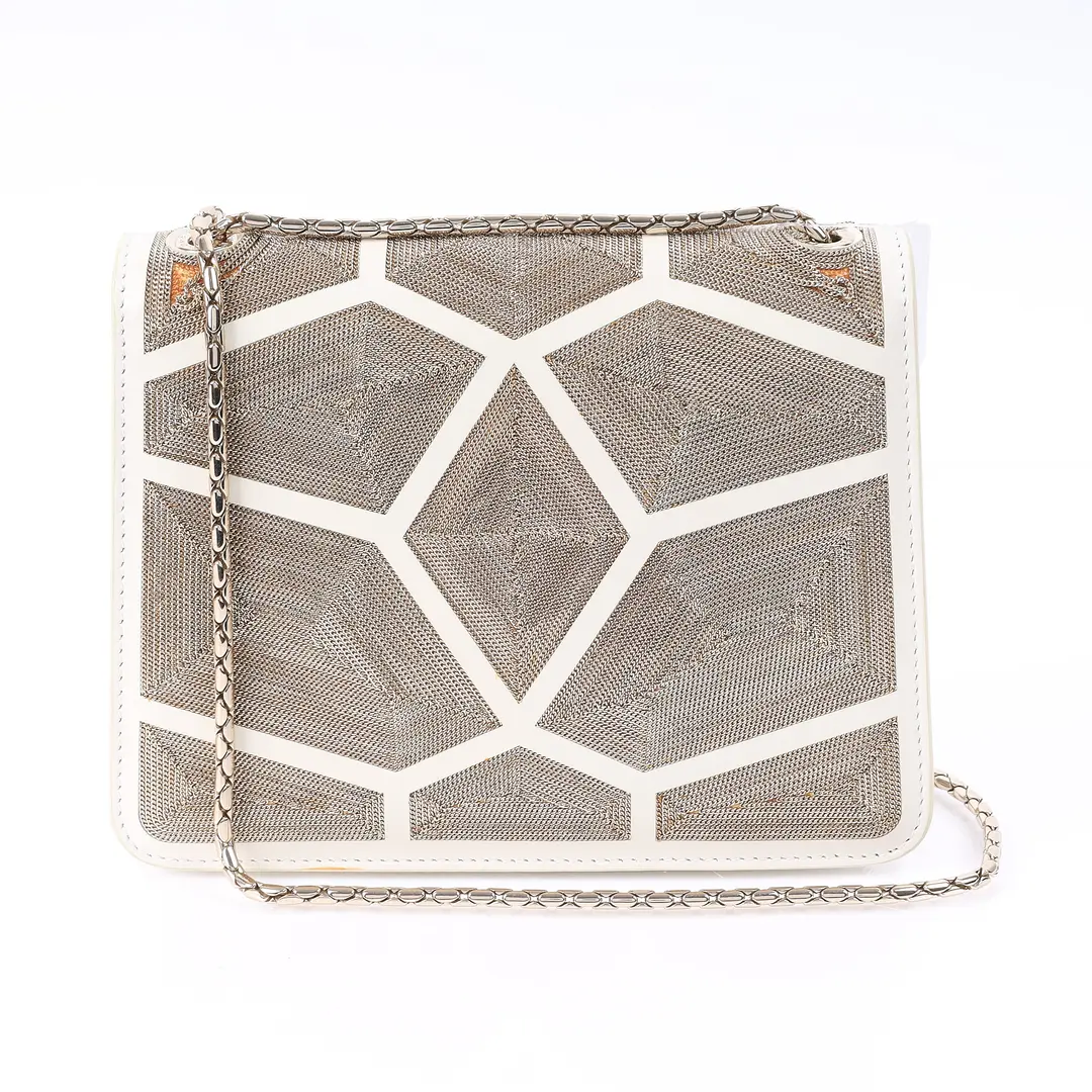 Bvlgari Serpenti Forever White Leather Shoulder Bag