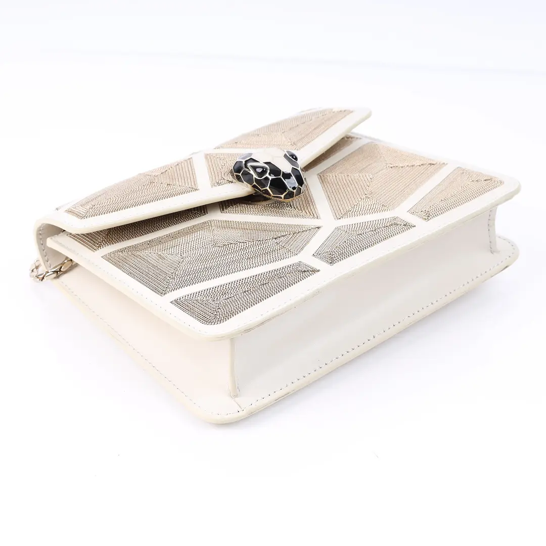 Bvlgari Serpenti Forever White Leather Shoulder Bag