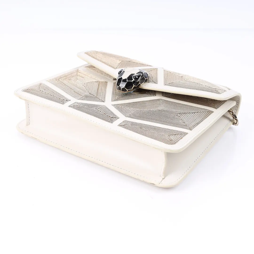 Bvlgari Serpenti Forever White Leather Shoulder Bag