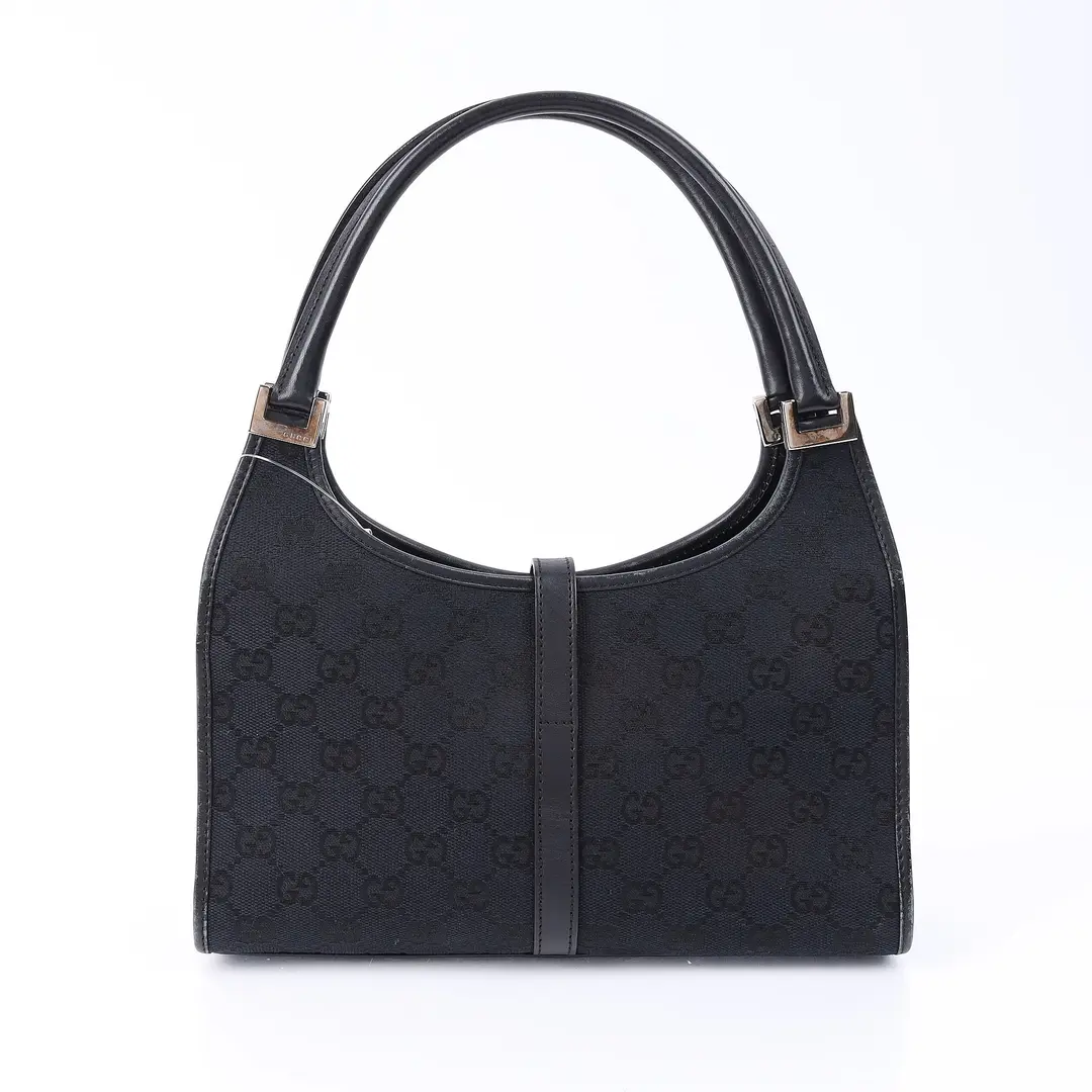 Gucci Jackie Black GG Canvas Shoulder Bag
