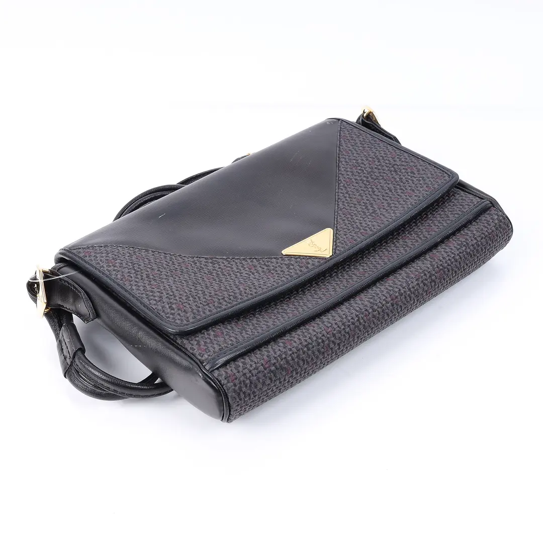 Yves Saint Laurent Vintage Black Leather Shoulder Bag