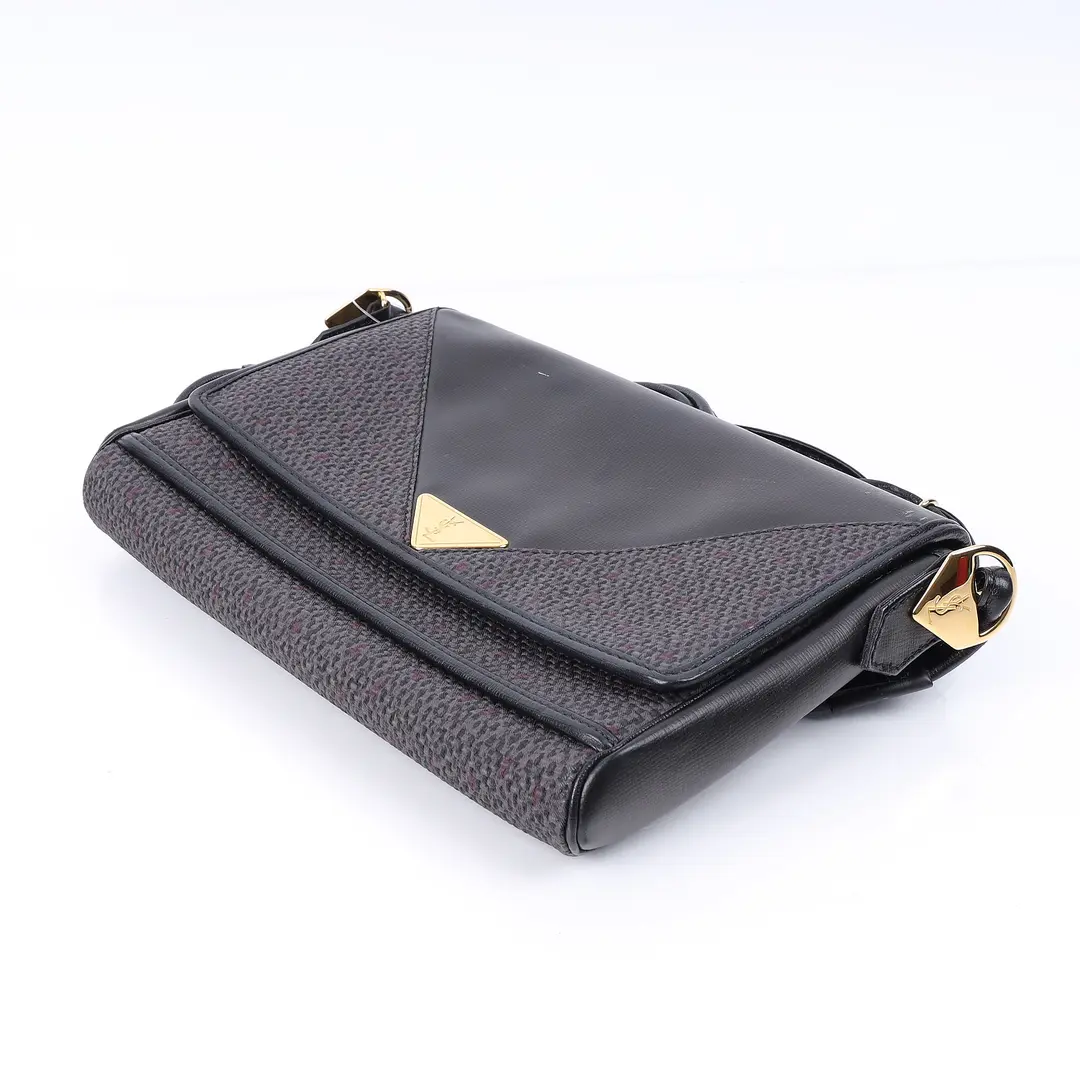 Yves Saint Laurent Vintage Black Leather Shoulder Bag