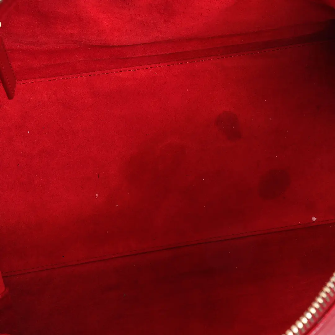 Saint Laurent Classic Duffle Red Leather Shoulder Bag