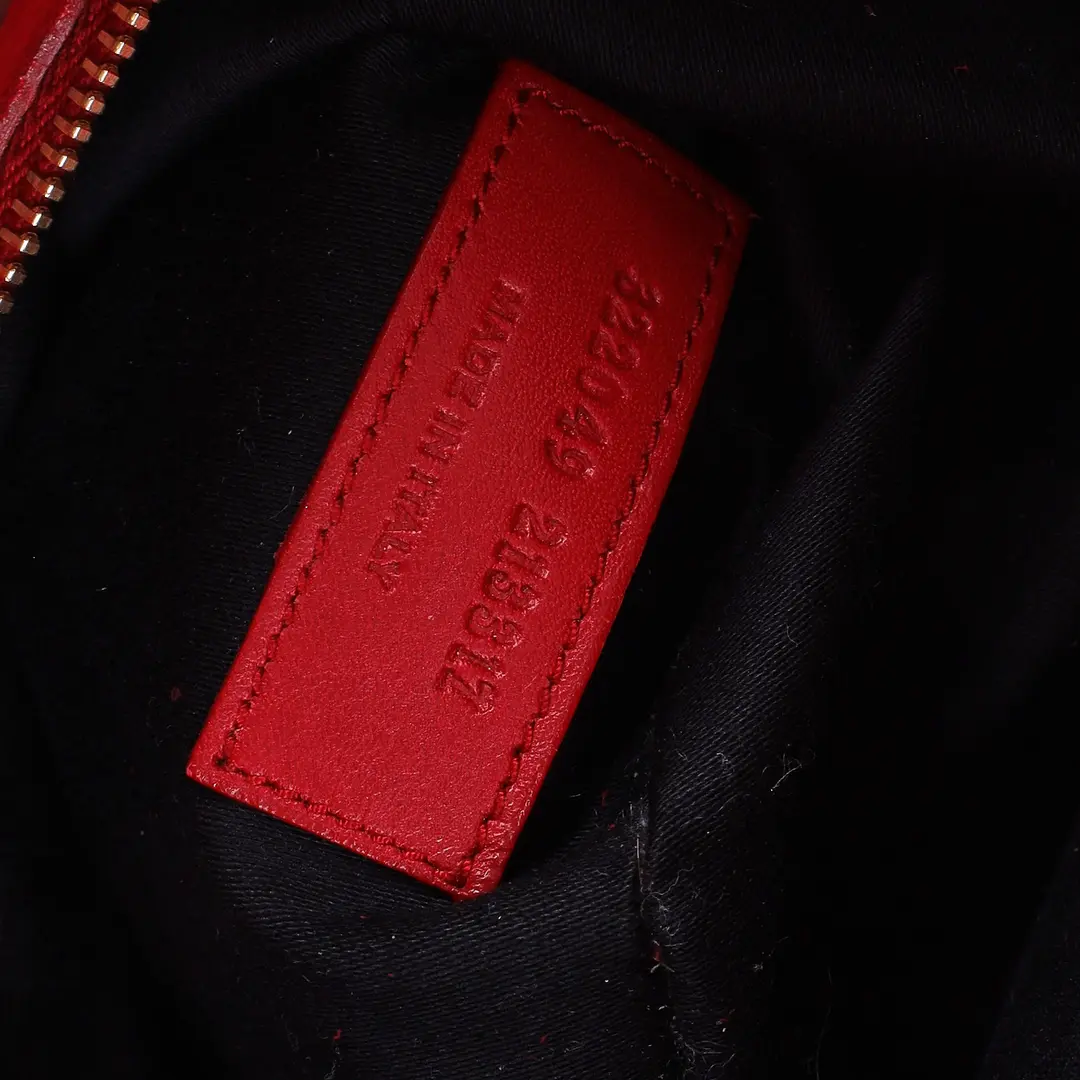 Saint Laurent Classic Duffle Red Leather Shoulder Bag