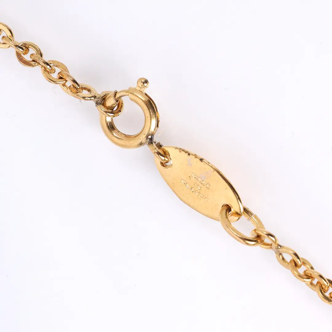 Chanel CC Logo Gold Plated Vintage Necklace