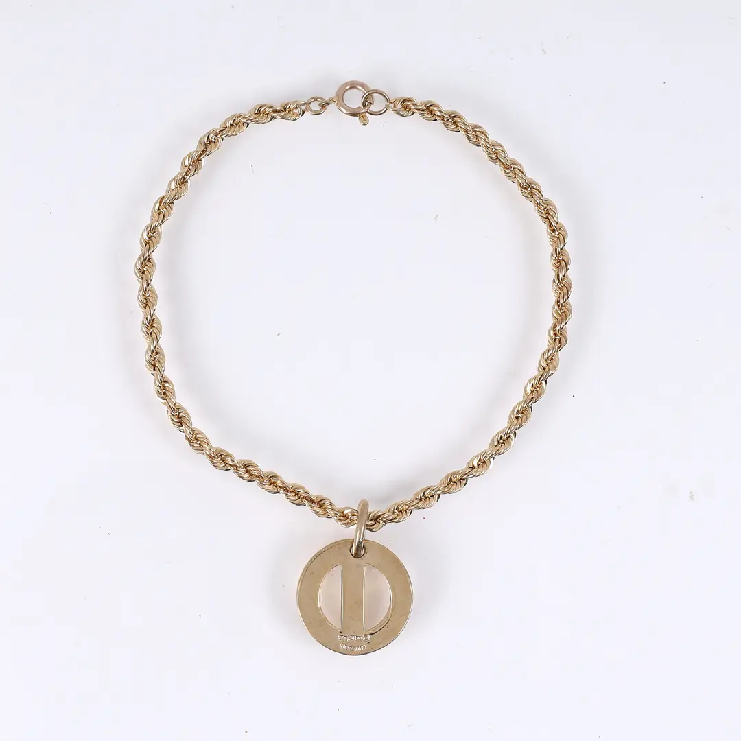 Dior CD Logo Gold Rope Chain Bracelet