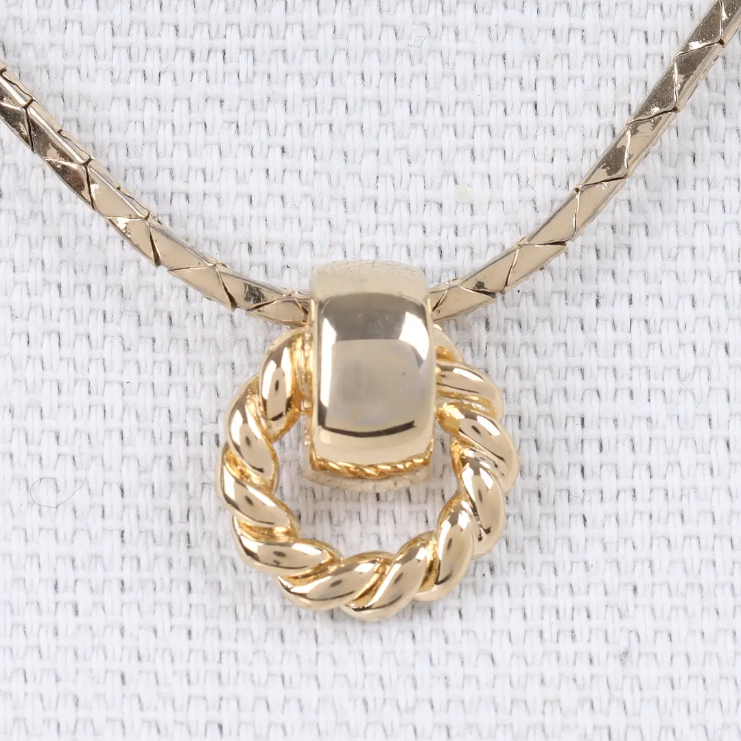 Dior Vintage Twisted Ring Gold Plated Necklace