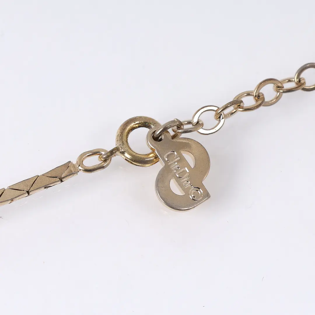 Dior Vintage Twisted Ring Gold Plated Necklace