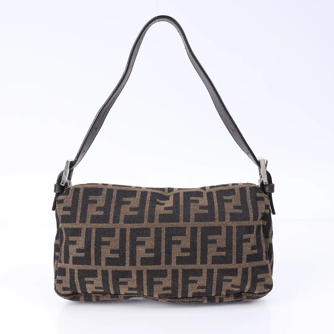 Fendi Baguette Brown Zucca Canvas Shoulder Bag