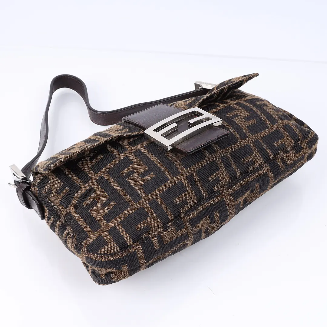 Fendi Baguette Brown Zucca Canvas Shoulder Bag