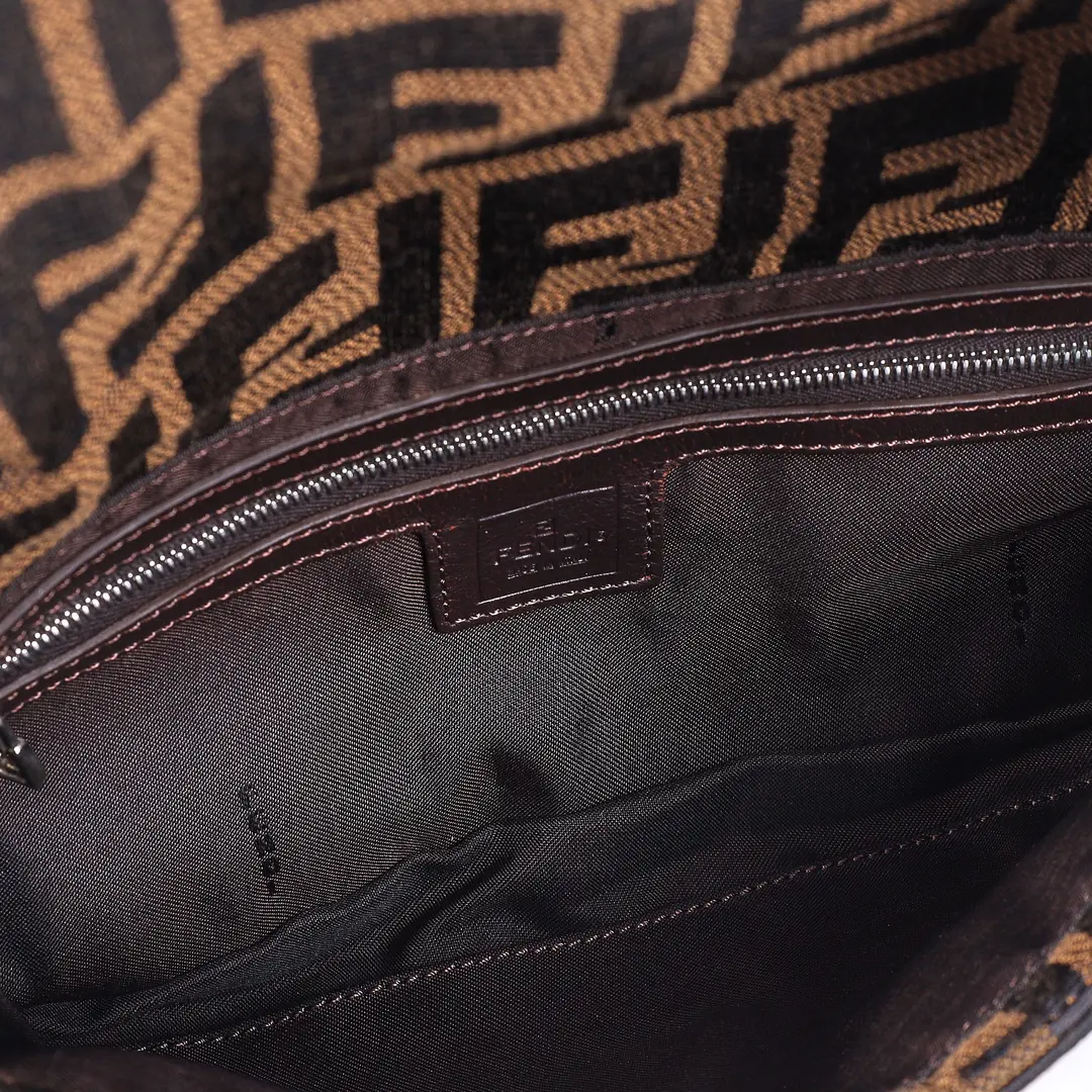 Fendi Baguette Brown Zucca Canvas Shoulder Bag