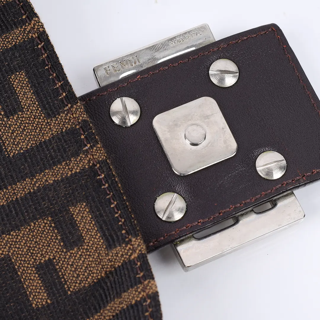 Fendi Baguette Brown Zucca Canvas Shoulder Bag