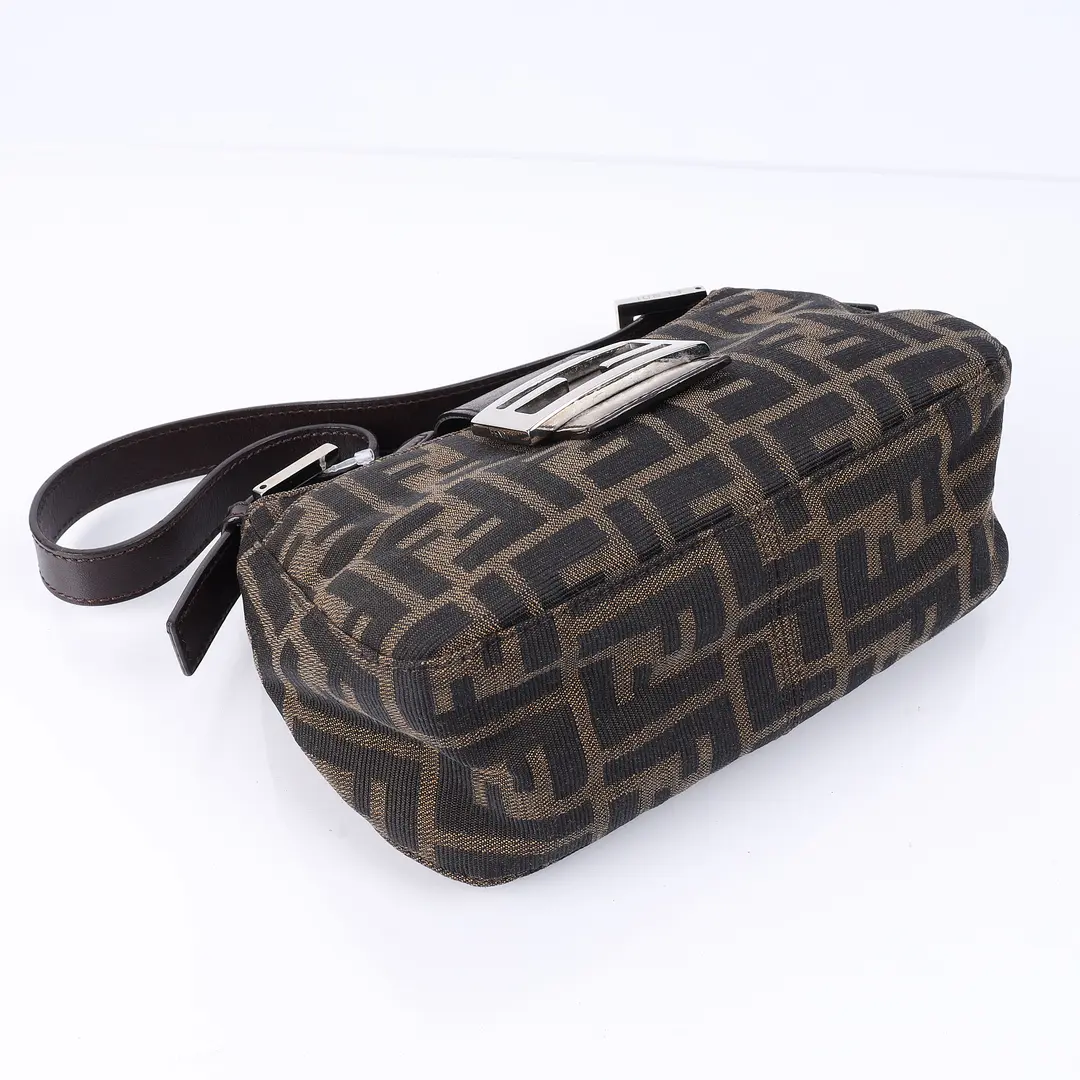 Fendi Baguette Brown Zucca Canvas Shoulder Bag