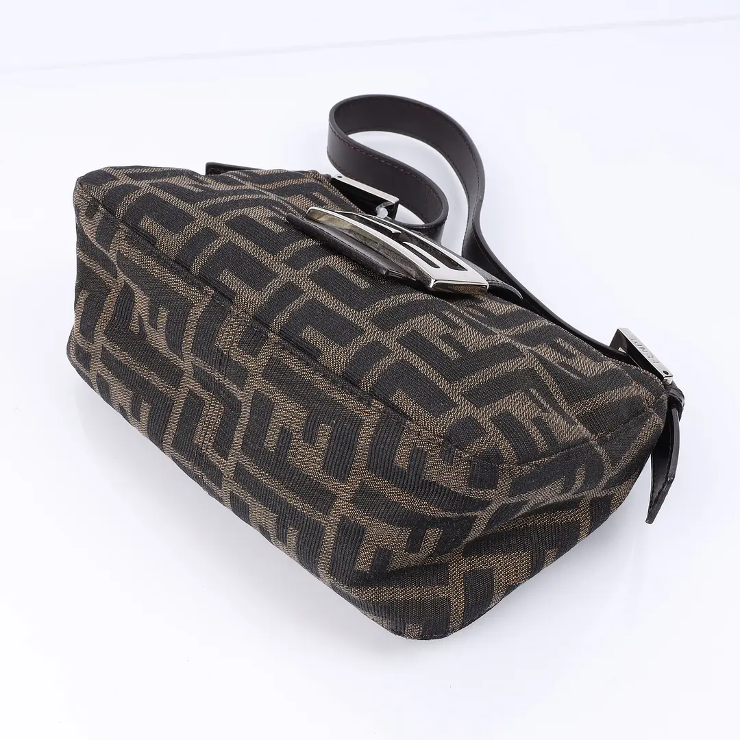 Fendi Baguette Brown Zucca Canvas Shoulder Bag
