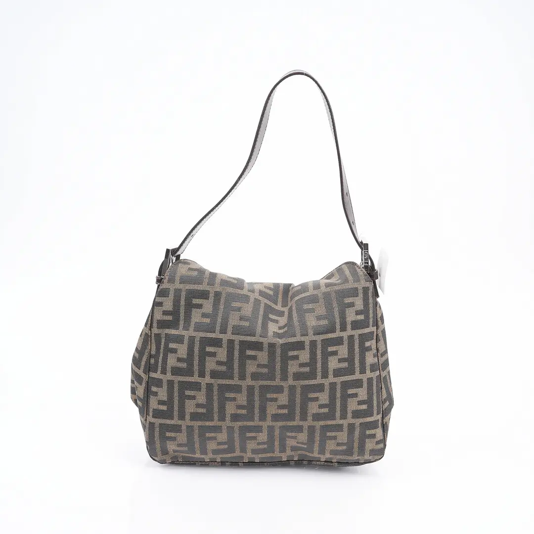 Fendi Zucca Baguette Brown Canvas Shoulder Bag