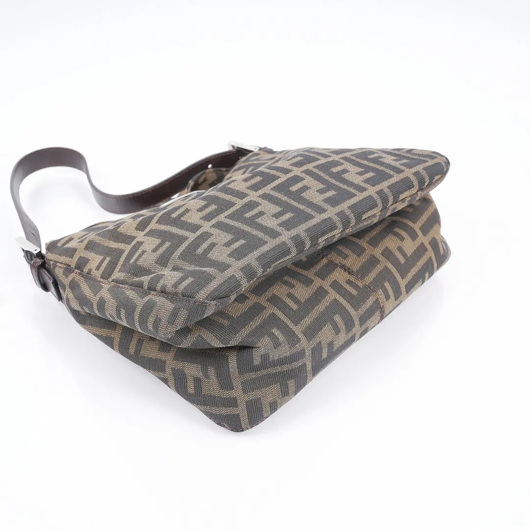 Fendi Zucca Baguette Brown Canvas Shoulder Bag