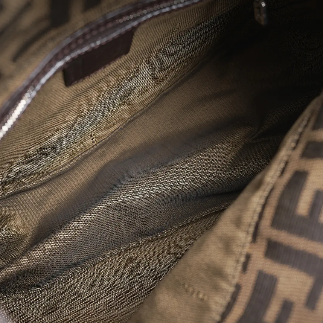 Fendi Zucca Baguette Brown Canvas Shoulder Bag