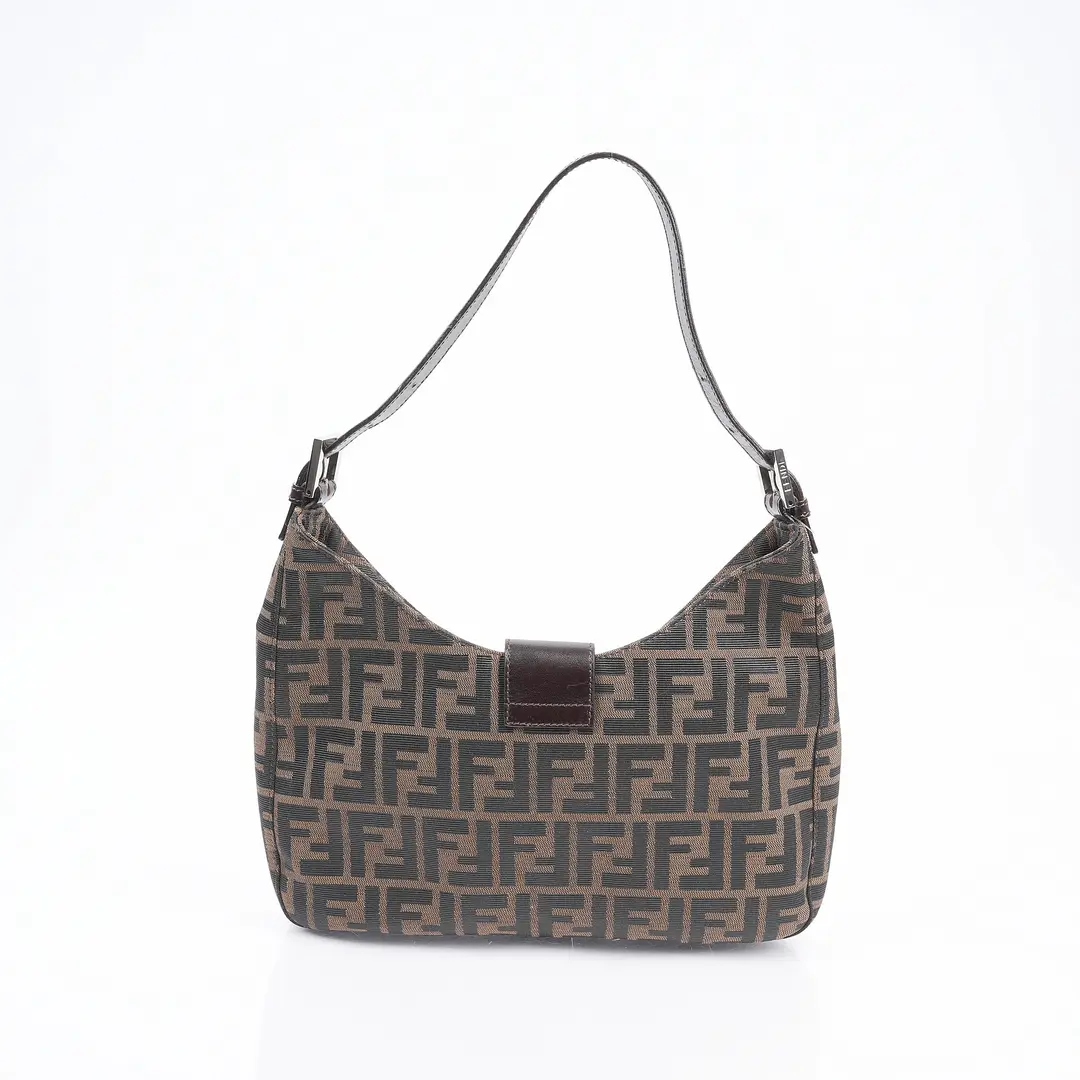 Fendi Zucca Brown Canvas Shoulder Bag