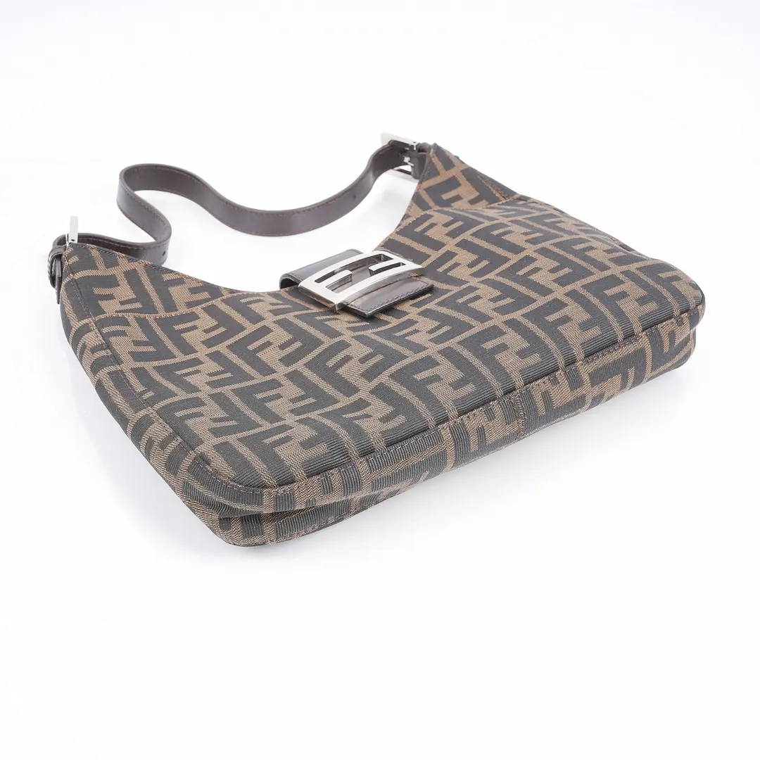 Fendi Zucca Brown Canvas Shoulder Bag