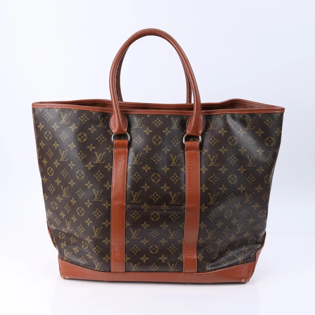 Louis Vuitton Vintage Sac Plat Brown Monogram Tote Bag