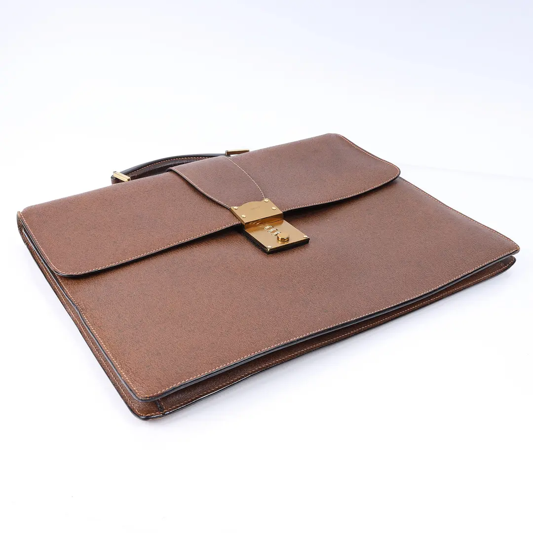 Gucci Vintage Brown Leather Briefcase