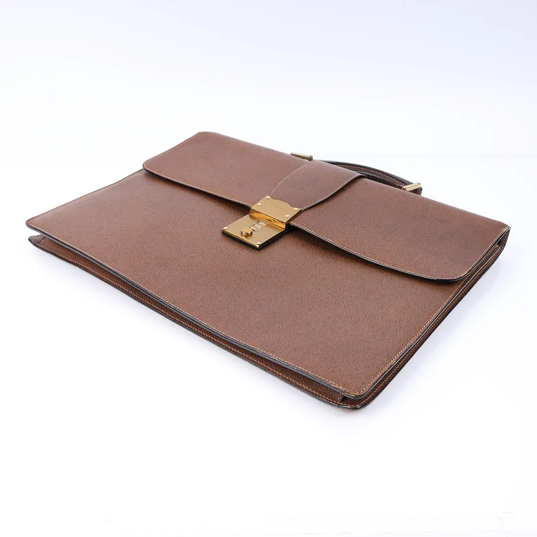 Gucci Vintage Brown Leather Briefcase