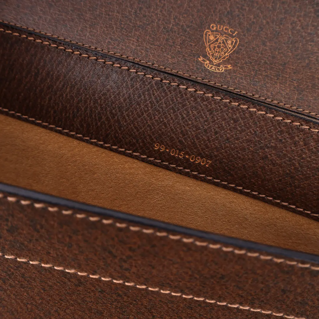 Gucci Vintage Brown Leather Briefcase