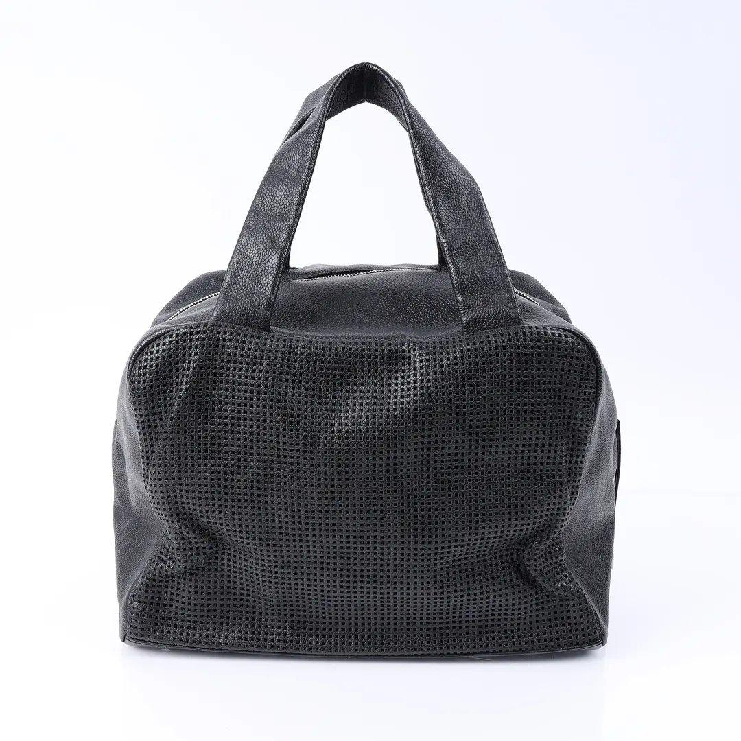 Chanel CC Perforated Black Caviar Boston Bag
