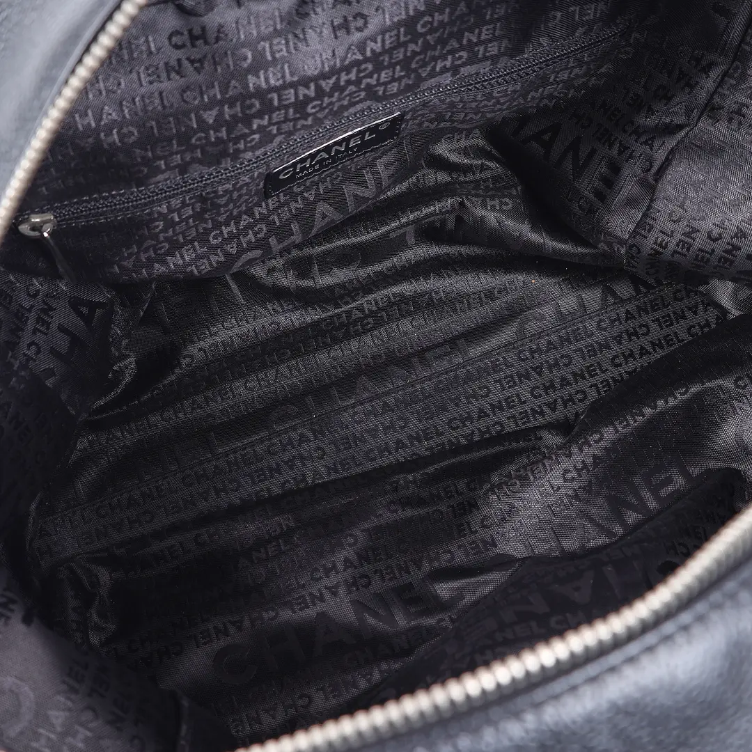 Chanel CC Perforated Black Caviar Boston Bag