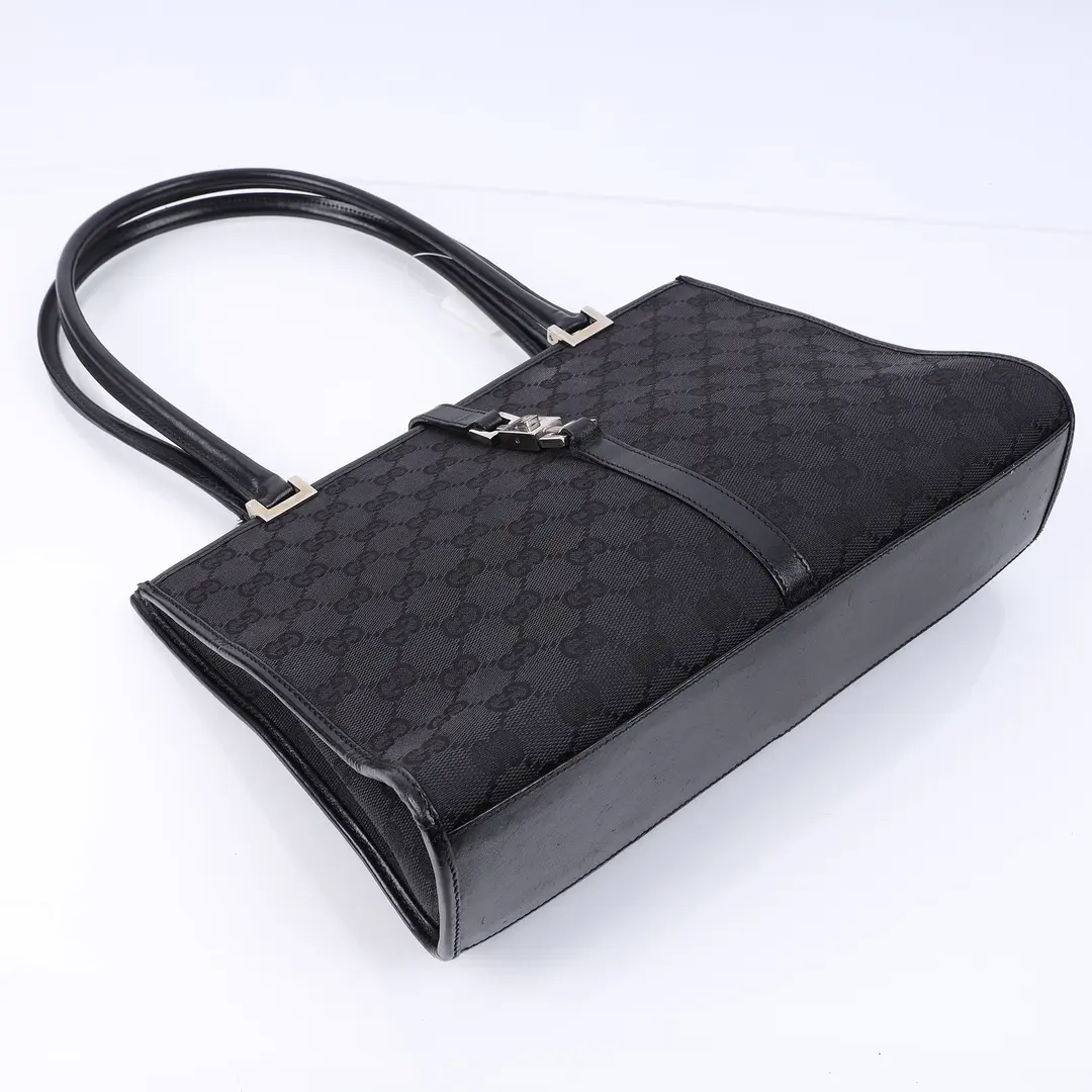 Gucci Jackie Black GG Canvas Shoulder Bag