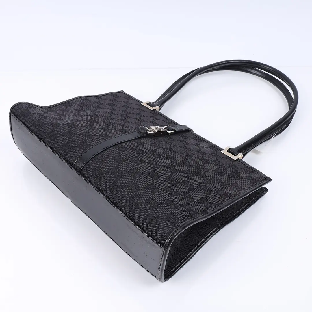 Gucci Jackie Black GG Canvas Shoulder Bag