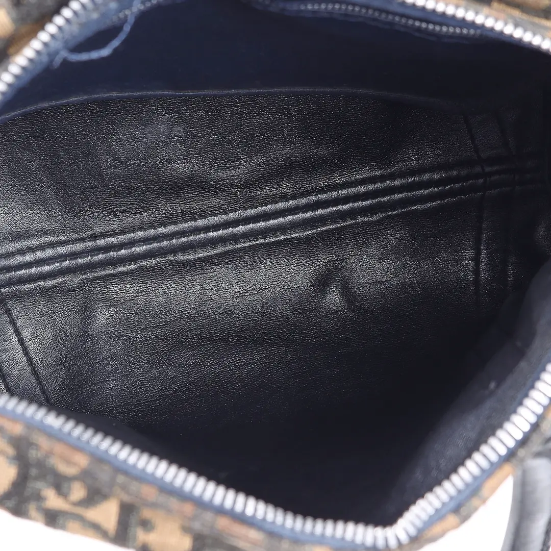 Dior Vintage Trotter Black Canvas Boston Bag
