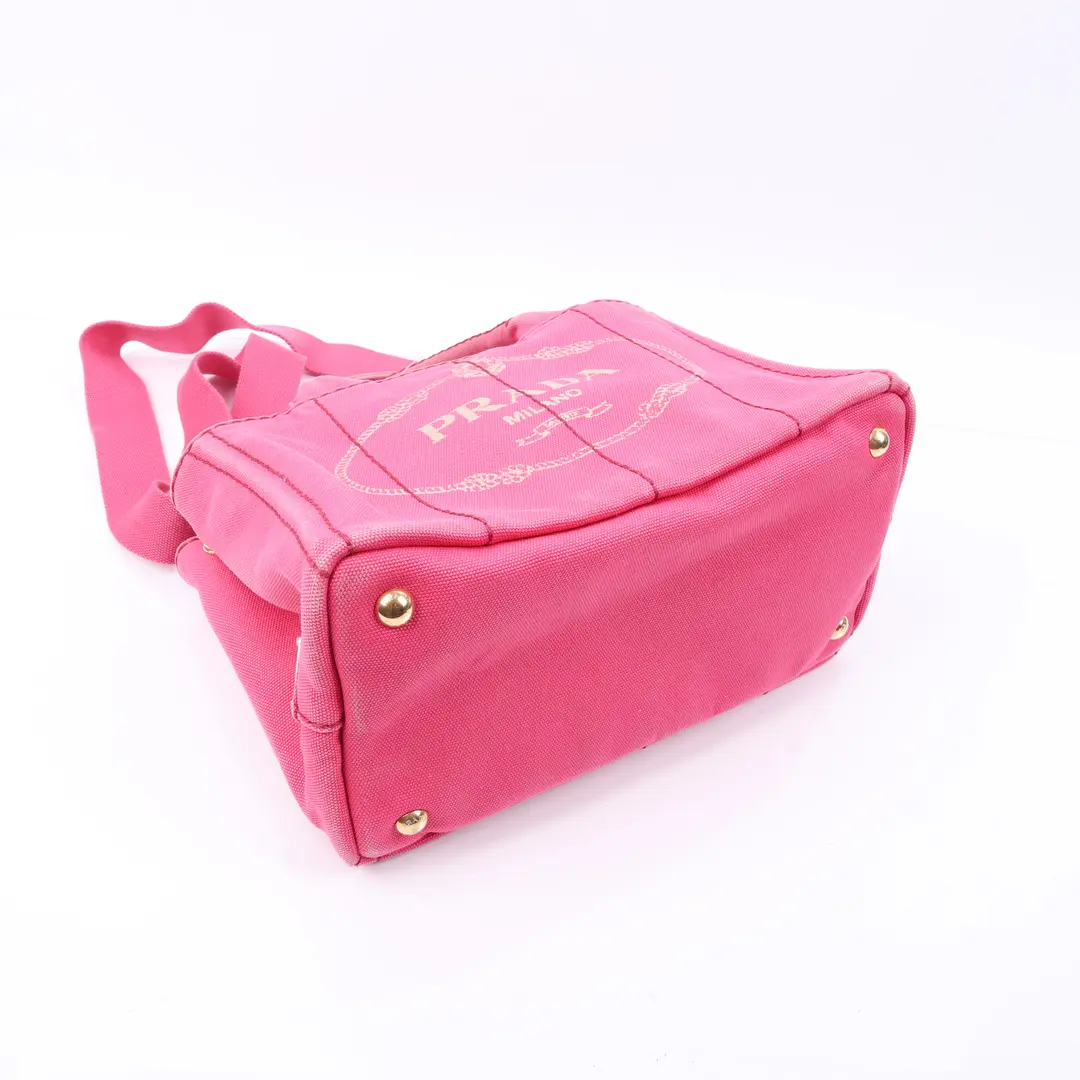 Prada Canapa Pink Canvas Mini Tote Bag