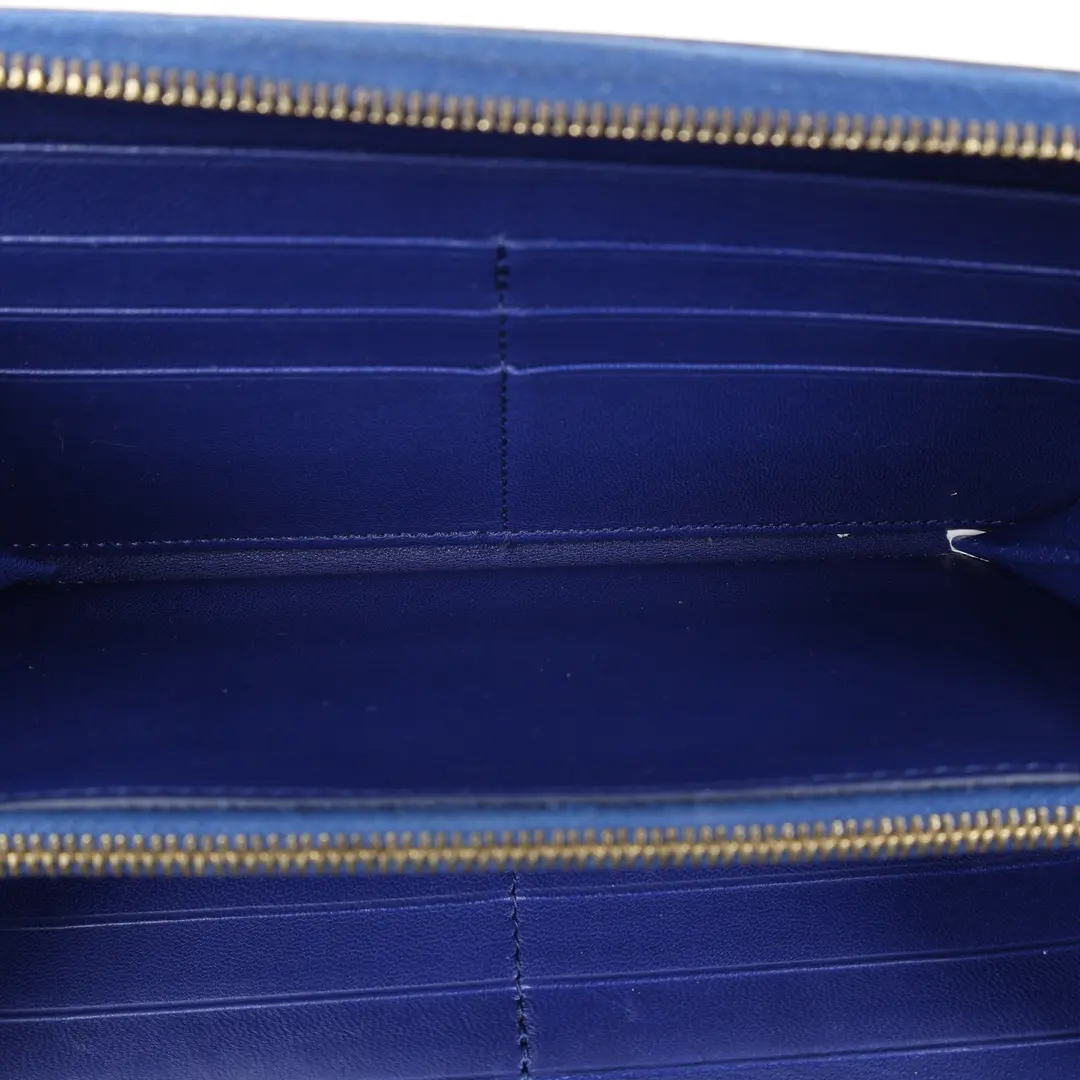 Celine Large Zipped Blue Black Leather Wallet