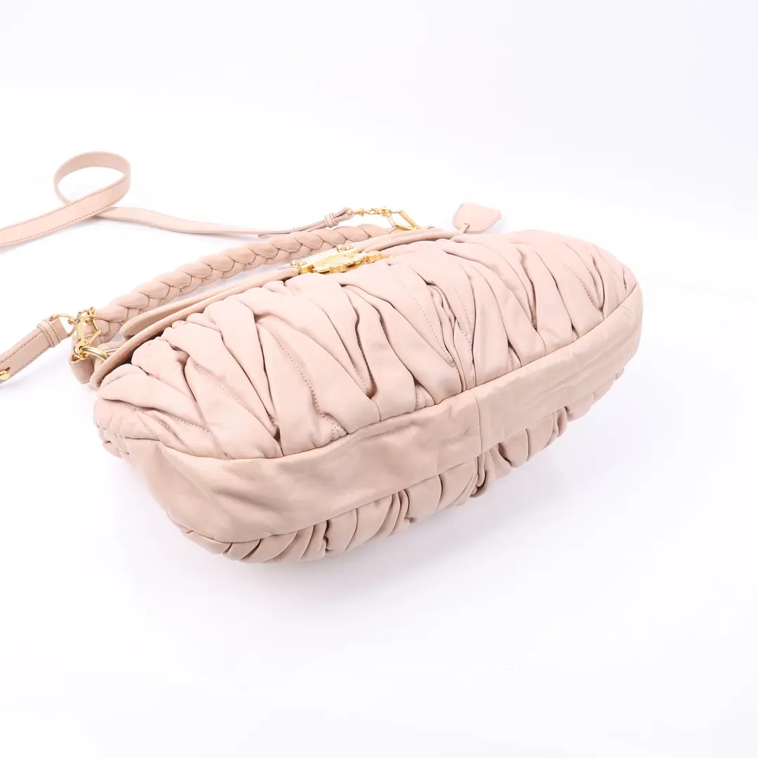 Miu Miu Coffer Pink Matelasse Leather Shoulder Bag