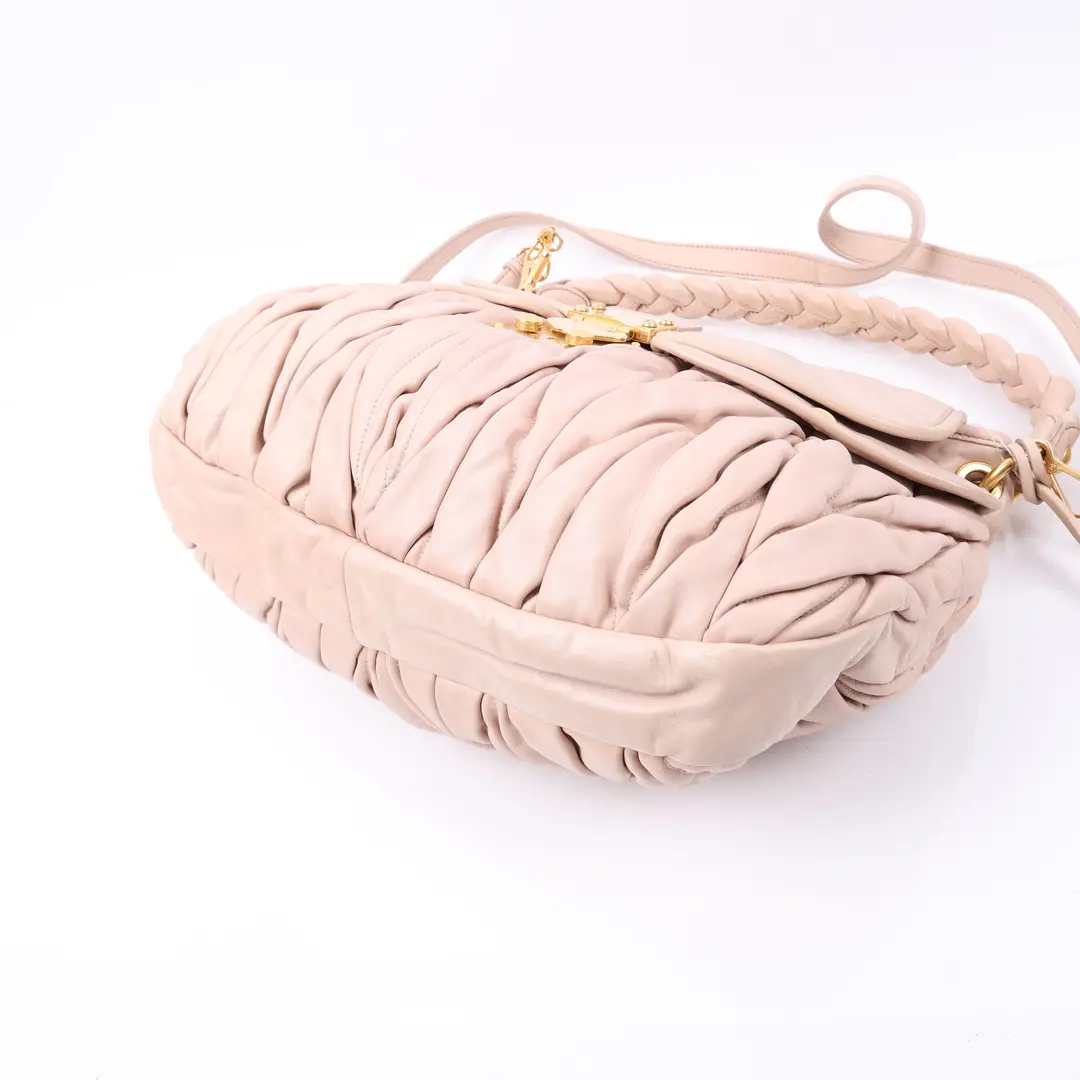 Miu Miu Coffer Pink Matelasse Leather Shoulder Bag