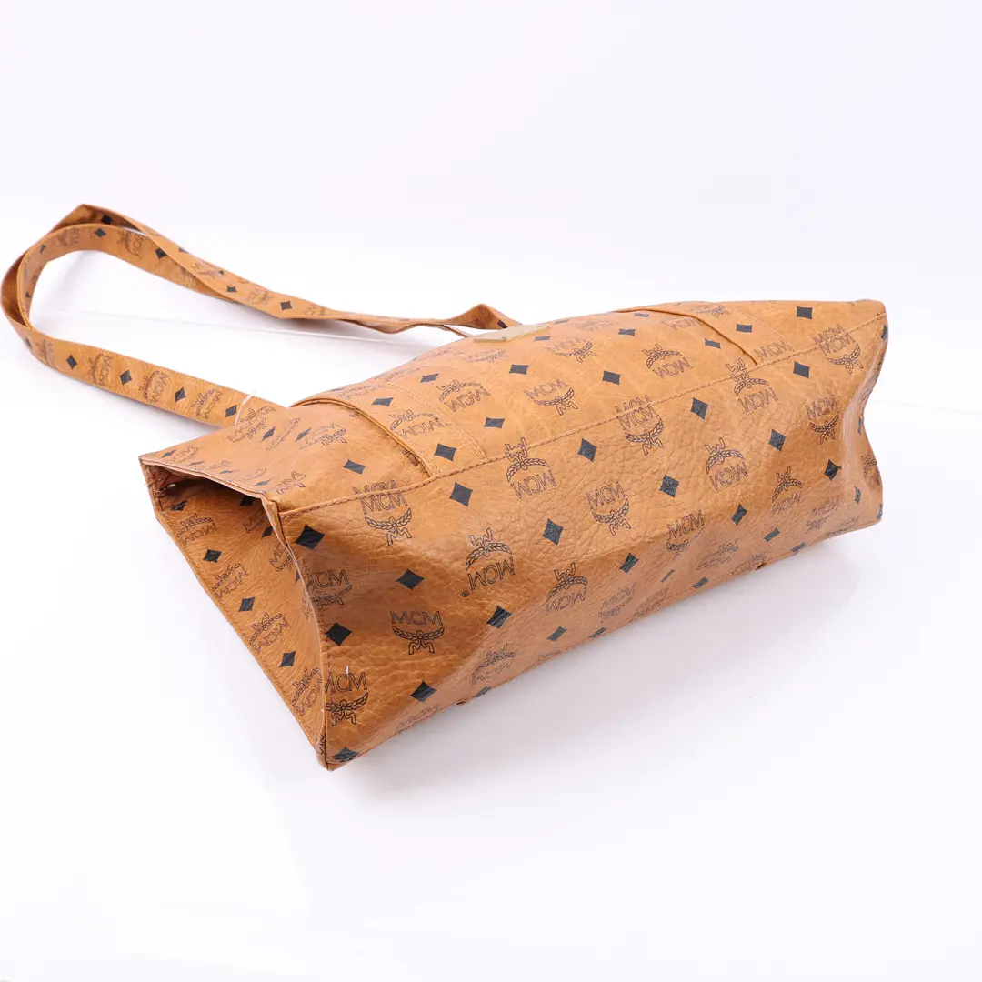 MCM Visetos Brown Canvas Shoulder Bag