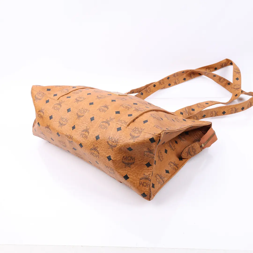MCM Visetos Brown Canvas Shoulder Bag