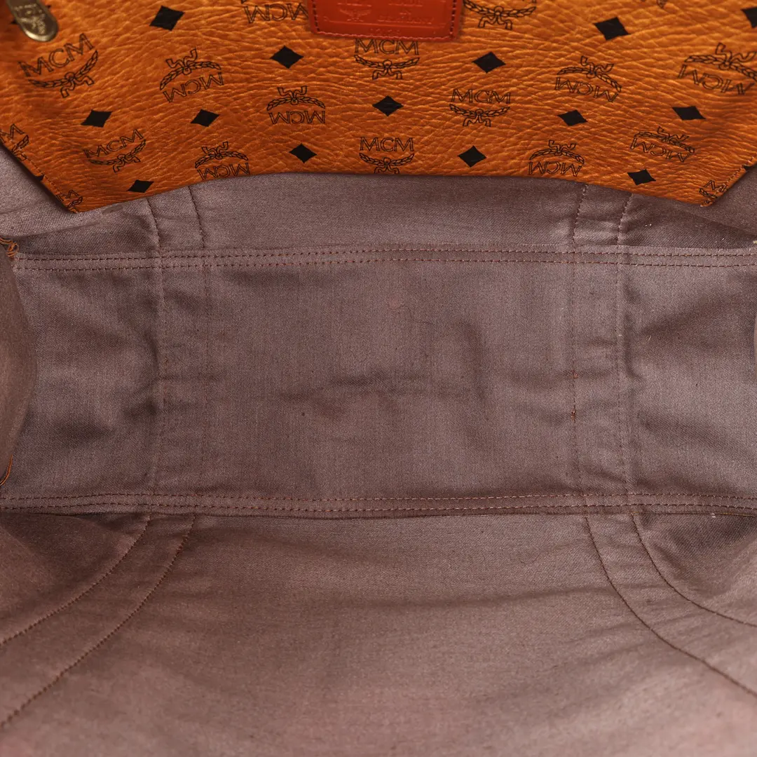MCM Visetos Brown Canvas Shoulder Bag