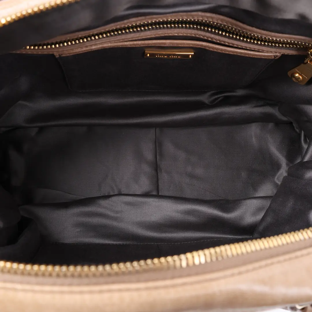 Miu Miu Vitello Lux Beige Leather Shoulder Bag