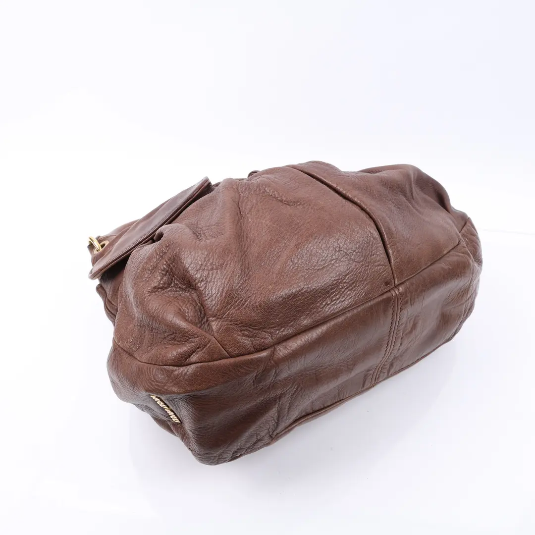 Miu Miu Coffer Brown Leather Shoulder Bag