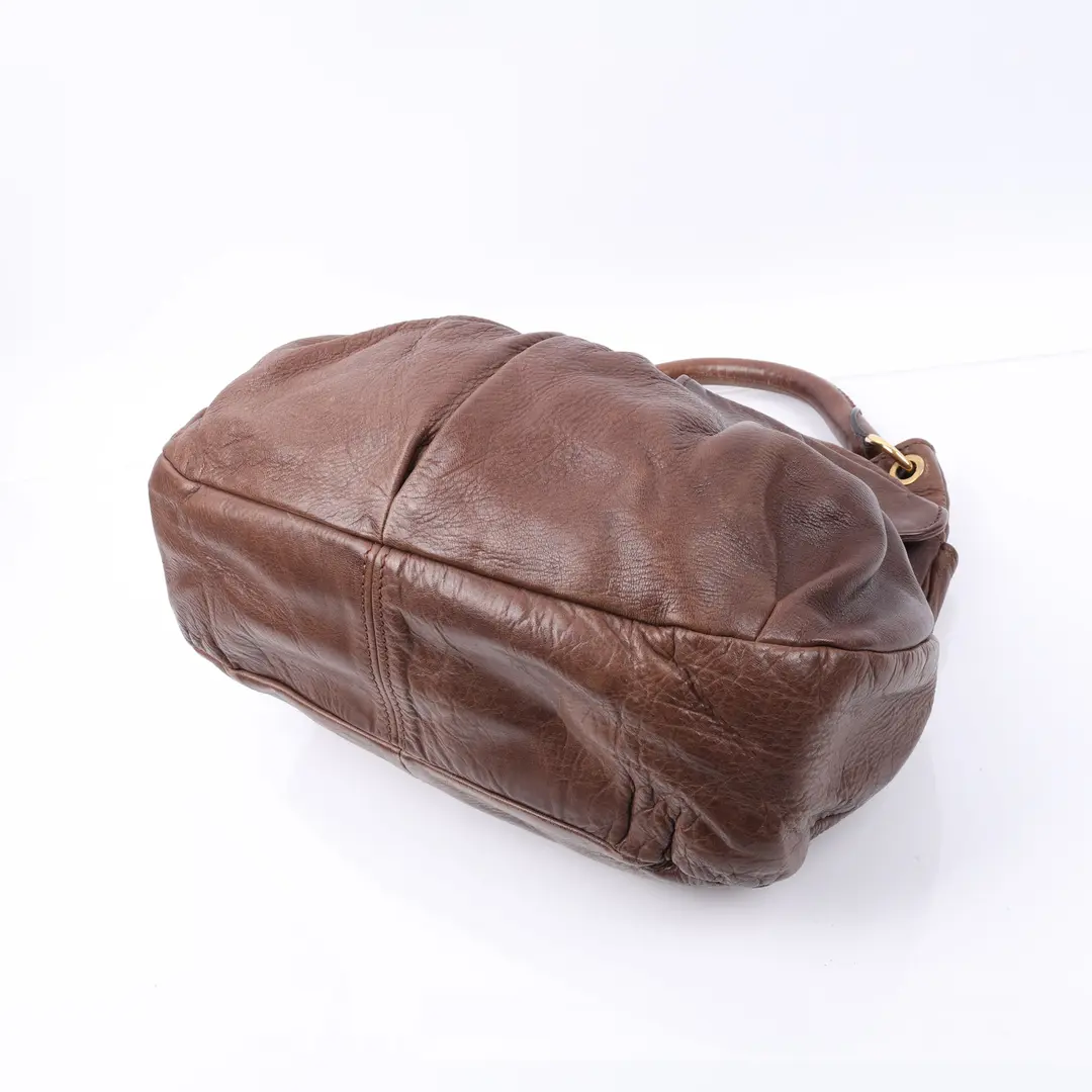 Miu Miu Coffer Brown Leather Shoulder Bag