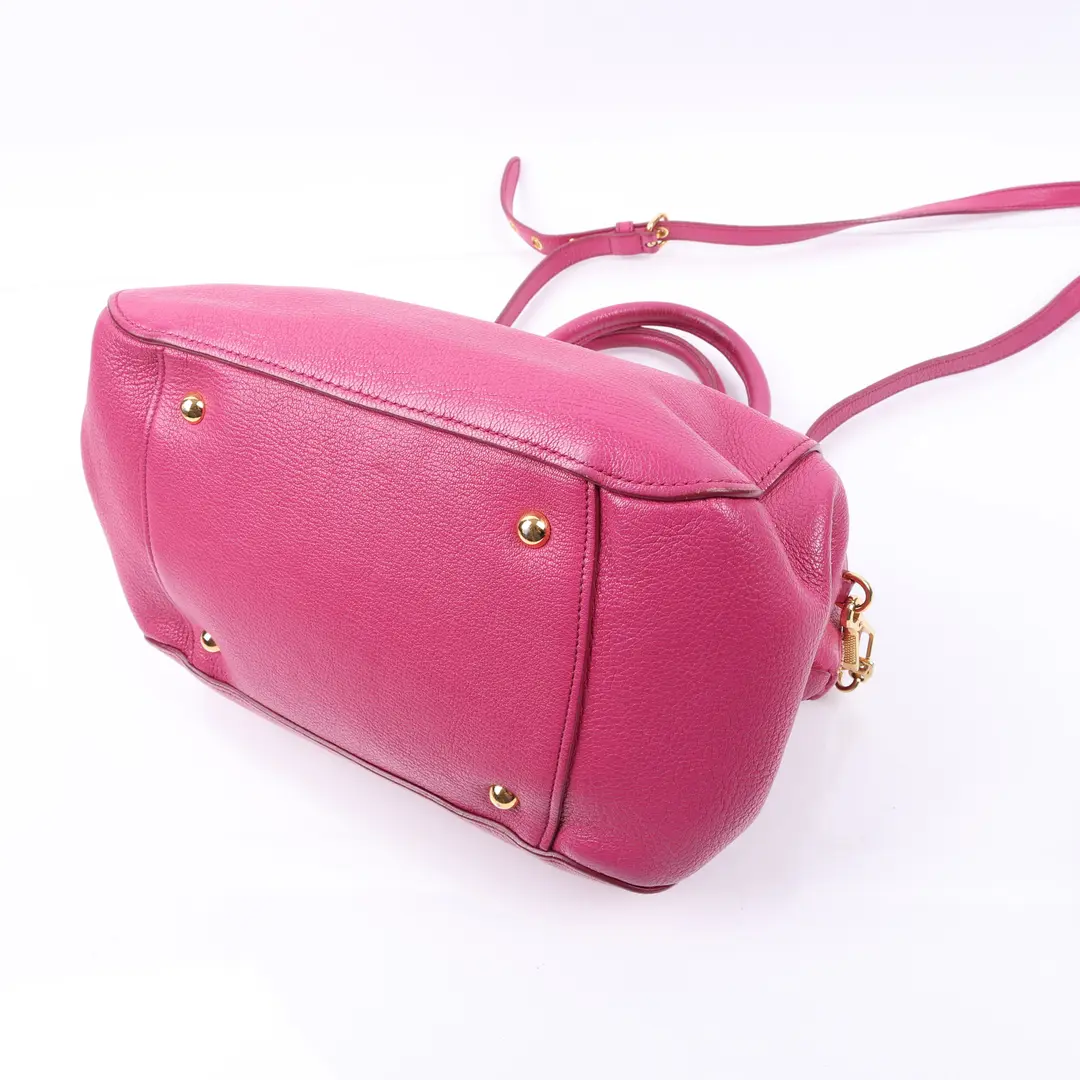 Miu Miu Madras Pink Leather Shoulder Bag
