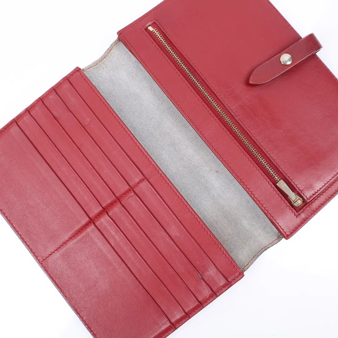 Celine Strap Large Multifunction Blue Leather Wallet
