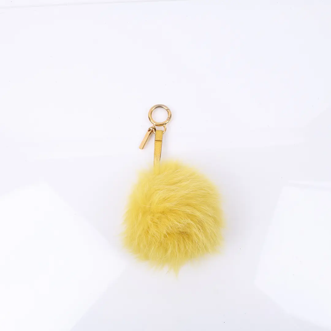 Fendi Pom Pom Yellow Fur Bag Charm