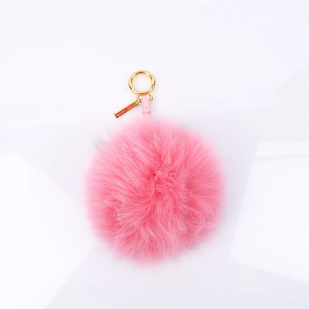 Fendi Pom Pom Pink Fur Bag Charm