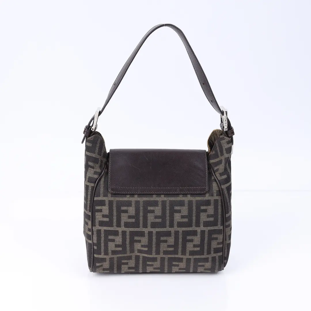 Fendi Zucca Brown Canvas Shoulder Bag